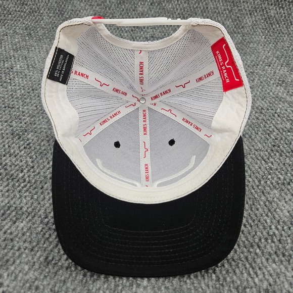 Kimes Ranch Black White Mesh Trucker Snapback Hat Longhorn Logo Western Ball Cap - Picture 6 of 8